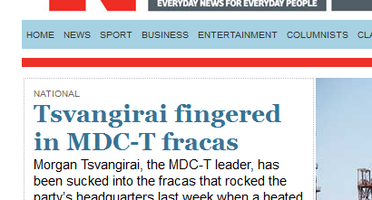 Tsvangirai fingered in MDC-T fracas